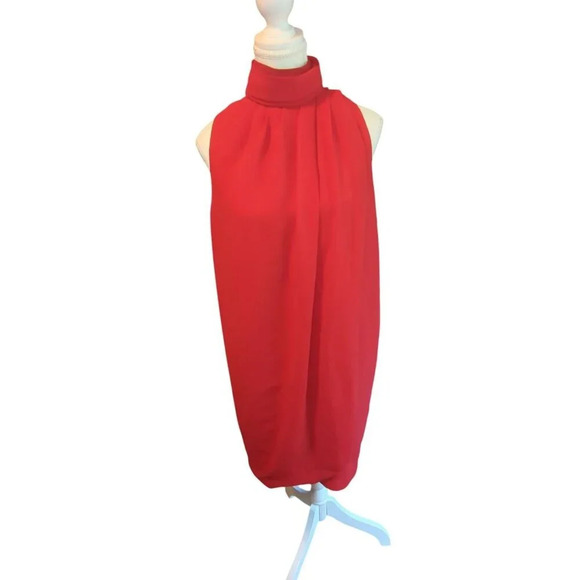 Zara Dresses & Skirts - Zara Basic Shift Dress Pleated Hi-Neck Turtle Neck Women's Size Medium Holiday